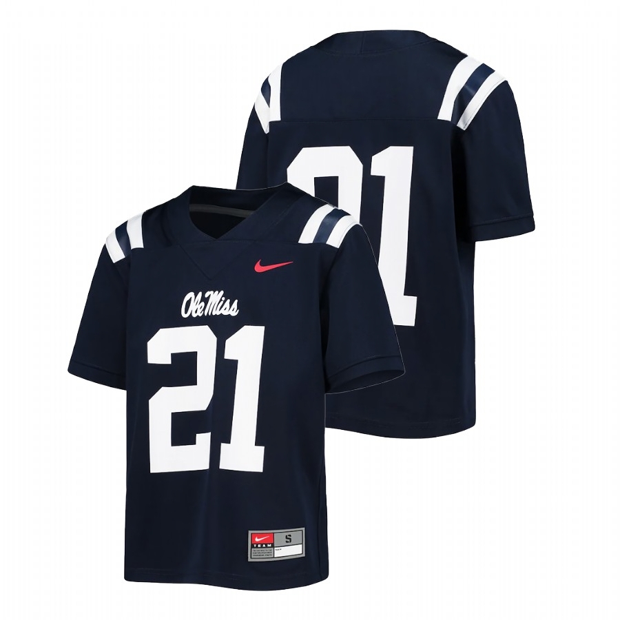 Ole Miss Rebels Youth NCAA Navy Untouchable College Football Jersey PNU7749UL